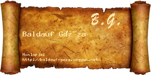 Baldauf Géza névjegykártya