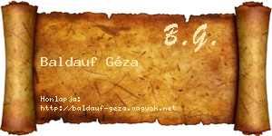 Baldauf Géza névjegykártya
